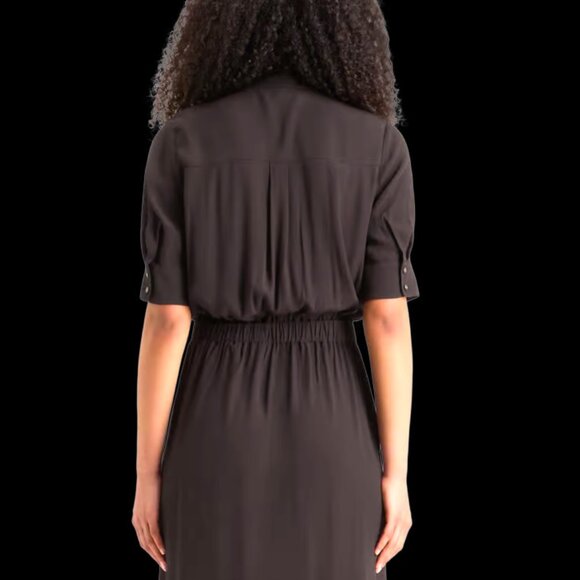 SCOTCH & SODA MAISON SCOTCH SIZE S SHORT SLEEVE V NECK NEHRU COLLAR MAXI DRESS - Picture 3 of 4